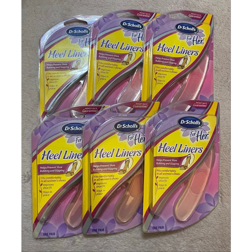 NEW 6 Dr Scholls for HER Womens Heel Shoe Liners Wear Comfort Clear Gel Rubbing